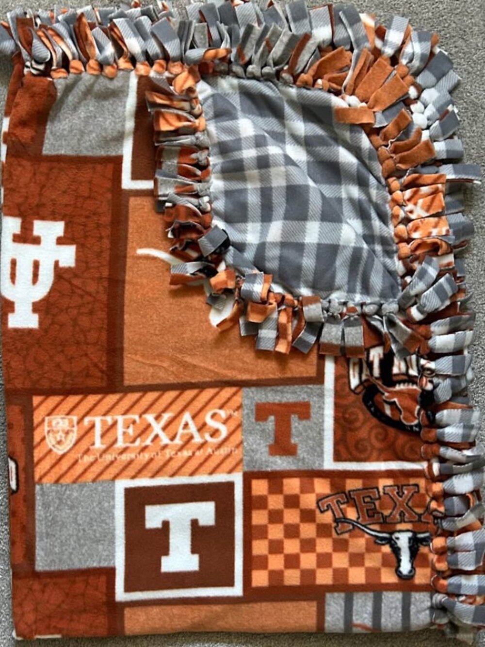 UT Austin Fleece Tie Blanket